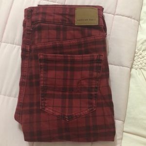 American Eagle Plaid Jeans